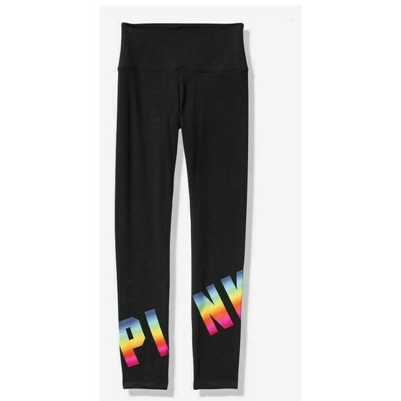 vs pink leggings yoga rainbow leggings large y2k vintage
